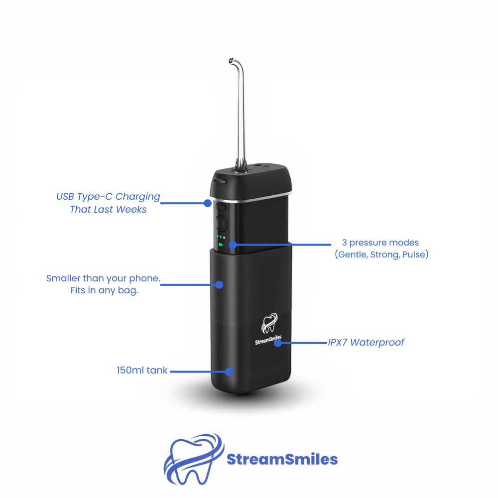 StreamSmiles Portable Water Flosser – Perfect for Braces, Teens & Travel